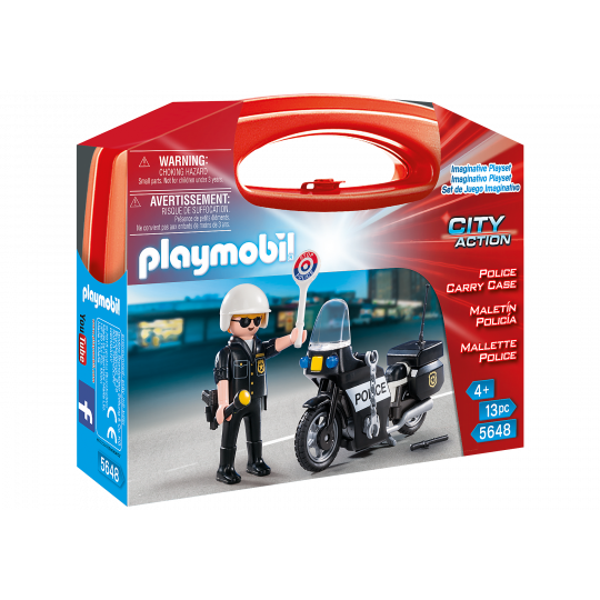 Playmobil Βαλιτσάκι Αστυνόμος με μοτοσικλέτα(5648)