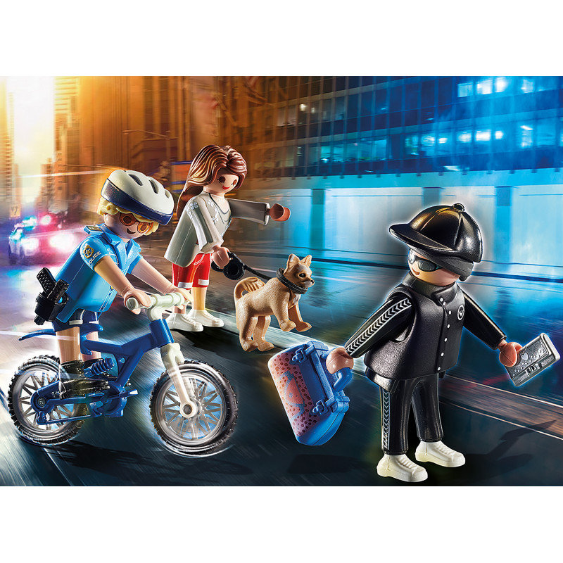 Playmobil Αστυνομικός με ποδήλατο και πορτοφολάς(70573)