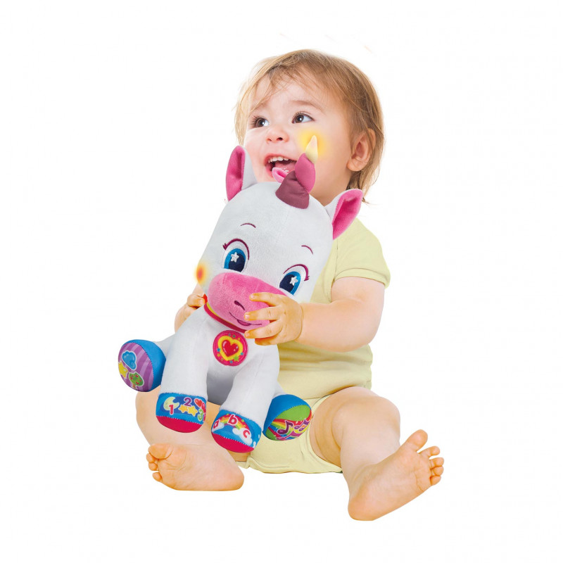 Baby Clementoni Educational Baby Toddler Interactive Plush Unicorn For 6+ Months(1000-63633)