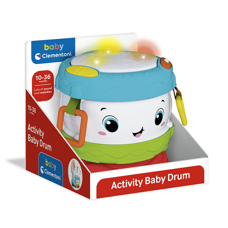 Baby Clementoni Baby Toddler Musical Toy Activity Baby Drum For 10-36 Months(1000-17409)