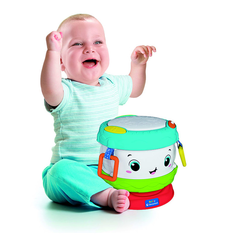 Baby Clementoni Baby Toddler Musical Toy Activity Baby Drum For 10-36 Months(1000-17409)