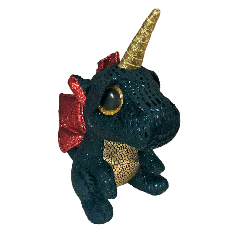 TY Beanie Boos Grindal Χνουδωτό Δράκος Μονόκερος Πράσινος με Χρυσό 15εκ(1607-36321)