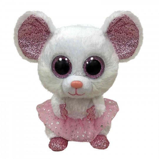 TY Beanie Boos Nina Χνουδωτό Ποντικάκι Με Τουτού Λευκό 15εκ(1607-36365)