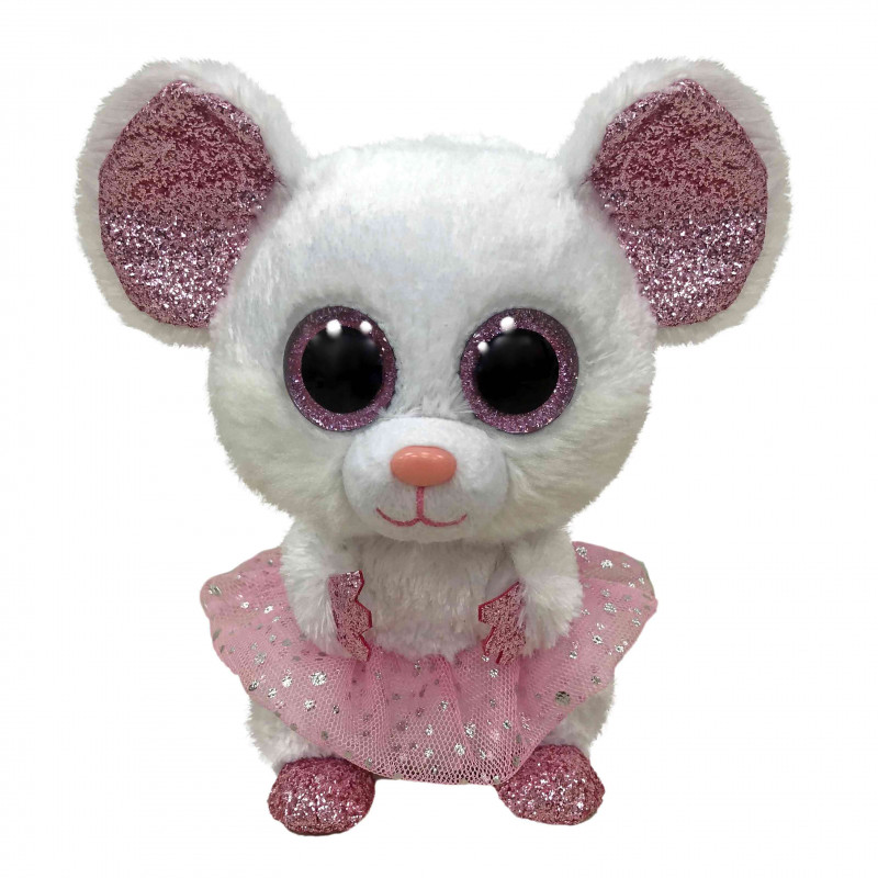 TY Beanie Boos Nina Χνουδωτό Ποντικάκι Με Τουτού Λευκό 15εκ(1607-36365)