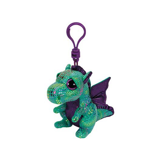 TY Beanie Boos Cinder Plush Clip Dragon Green And Purple 8.5cm(1607-36637)