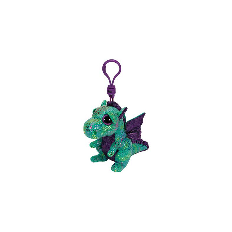 TY Beanie Boos Cinder Plush Clip Dragon Green And Purple 8.5cm(1607-36637)