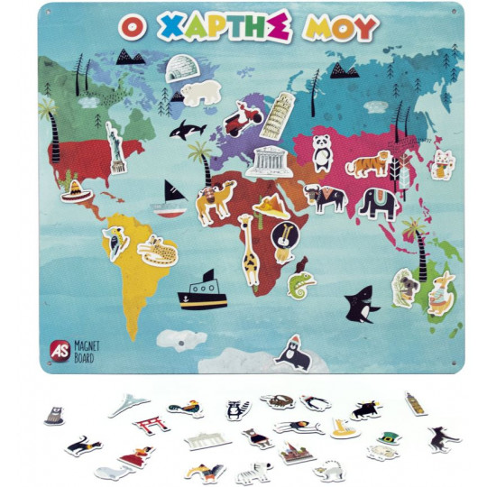 AS Magnet Box World Map 45 Educational Paper Magnets For Ages 3+(1029-64049)