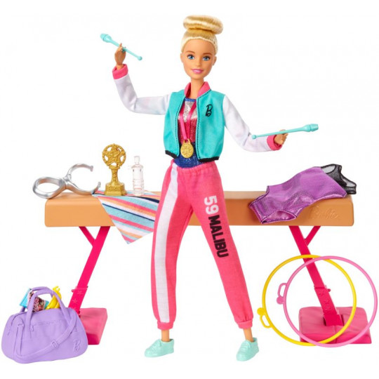 Barbie Gymnast Playset,Dolls With Accessories (GJM72)