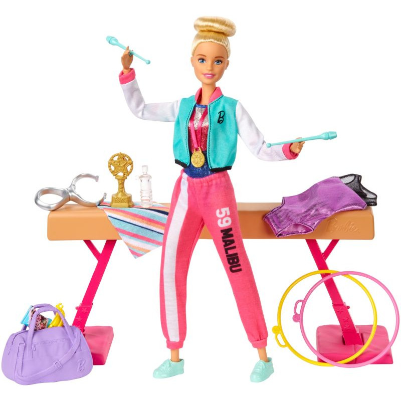 Barbie Gymnast Playset,Dolls With Accessories (GJM72)