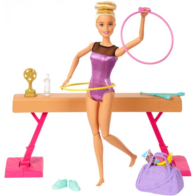 Barbie Gymnast Playset,Dolls With Accessories (GJM72)