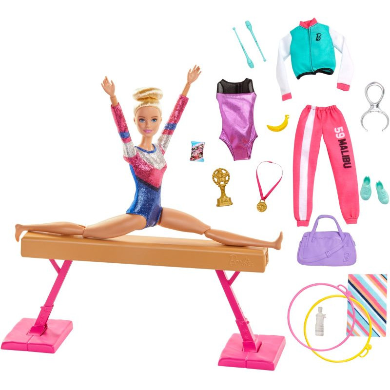 Barbie Gymnast Playset,Dolls With Accessories (GJM72)