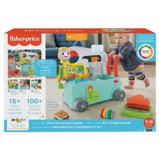 Fisher Price Laugh &amp; Learn Εκπαιδευτικό Τροχόσπιτο 3 Σε 1-Smart Stages (HCK81)