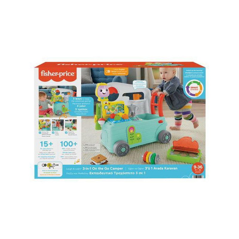 Fisher Price Laugh & Learn Εκπαιδευτικό Τροχόσπιτο 3 Σε 1-Smart Stages (HCK81)