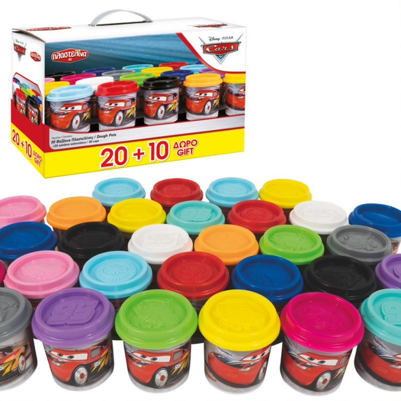 AS Dough 20 Pots + 10 Gift With 3D Caps (13 Colors) 3kg For Ages 3+(1045-03591)