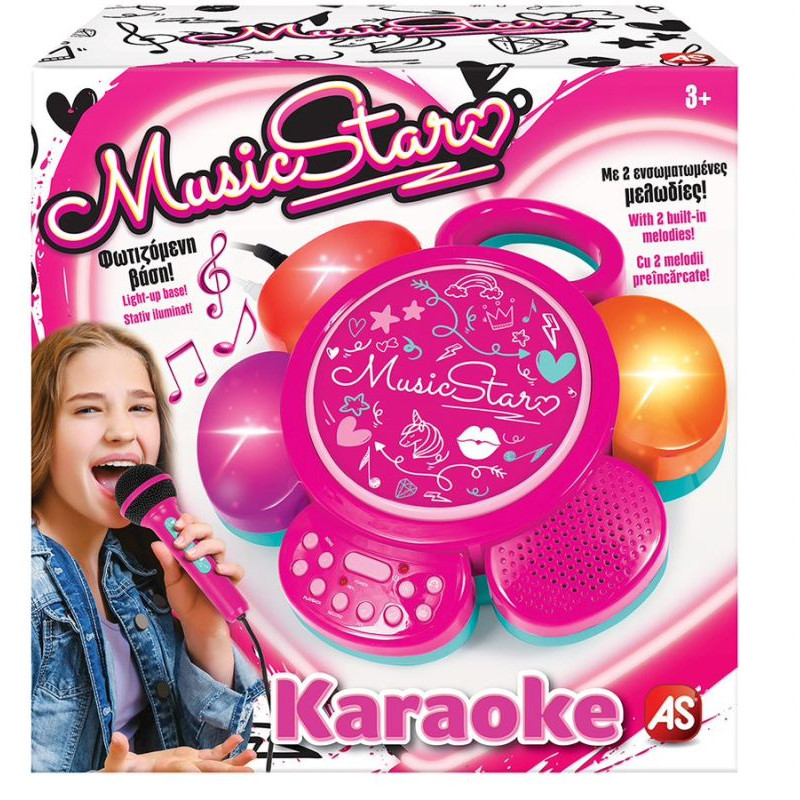 Music Star Karaoke With Light-Up Base And 2 Build-In Melodies For Ages 3+(7510-56902)