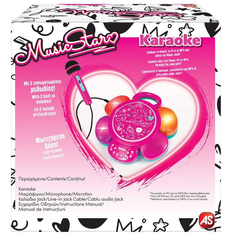 Music Star Karaoke With Light-Up Base And 2 Build-In Melodies For Ages 3+(7510-56902)