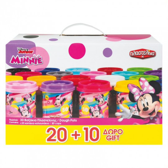 AS Πλαστελίνη Disney Minnie 20 Βαζάκια + 10 Δώρο Με Καπάκια Καλουπάκια (13 Χρώματα) 3kg(1045-03590)