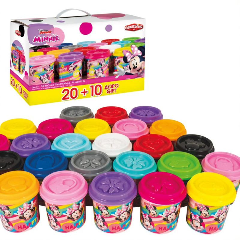 AS Dough 20 Pots + 10 Gift With 3D Caps (13 Colors) 3kg For Ages 3+(1045-03590)