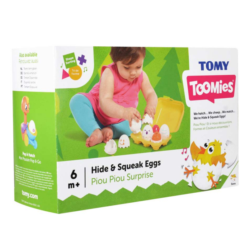 Tomy Toomies Baby Toddler Toy Hide And Squeak Eggs For 6+ Months(1000-11581)