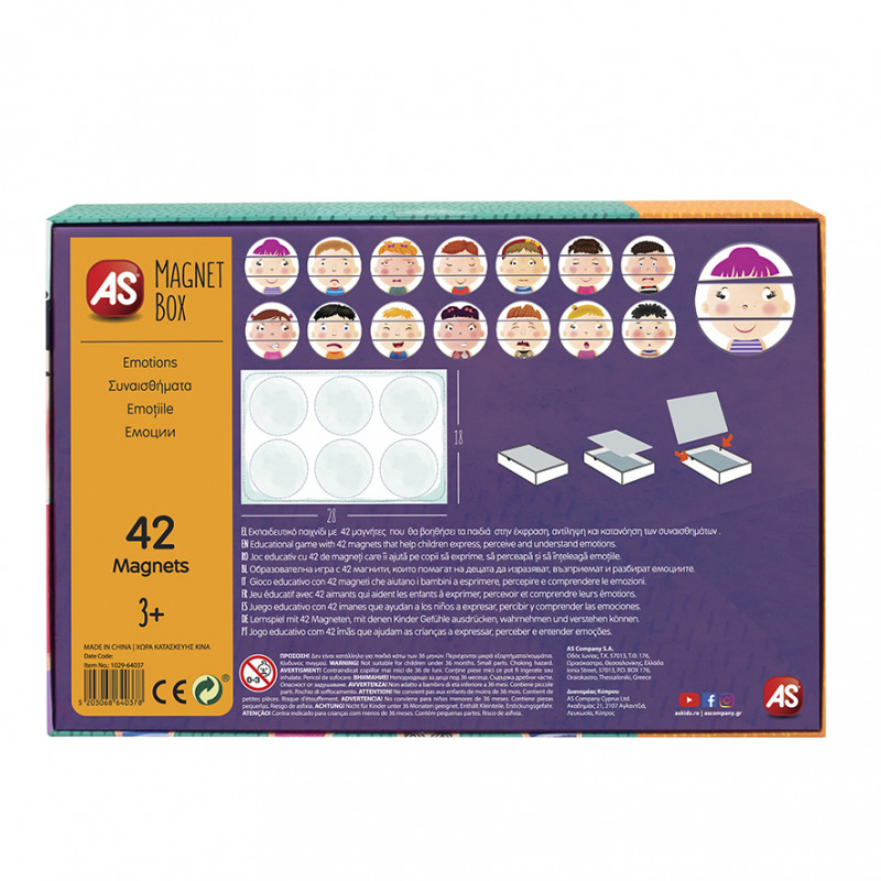 AS Magnet Box Feelings 42 Educational Paper Magnets For Ages 3+(1029-64037)