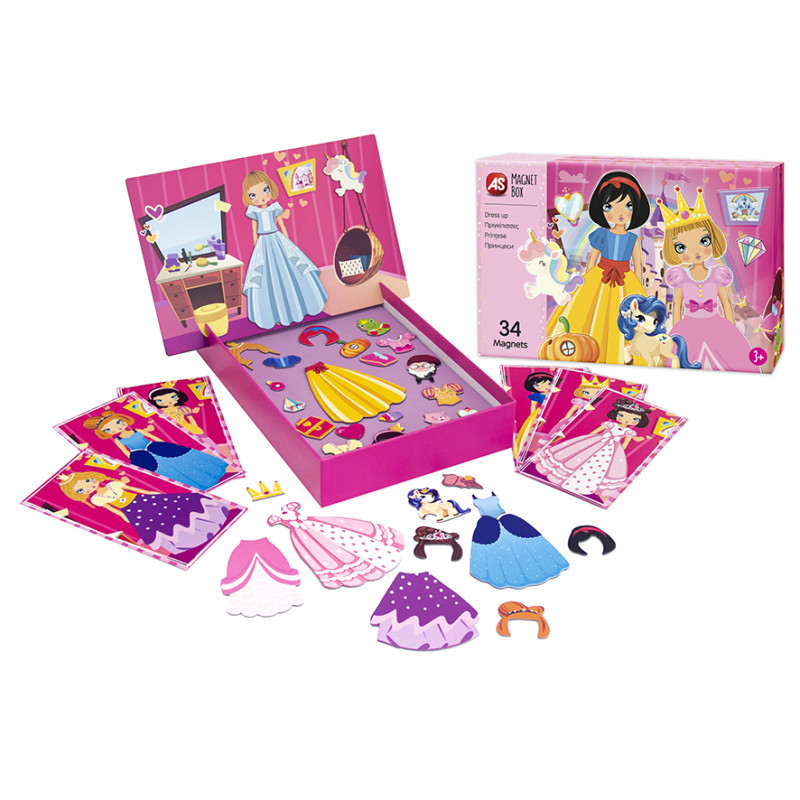 AS Magnet Box Πριγκίπισσες Dress Up Mix And Match 34 Εκπαιδευτικοί Χάρτινοι Μαγνήτες Για 3+ Χρονών(1029-64038)