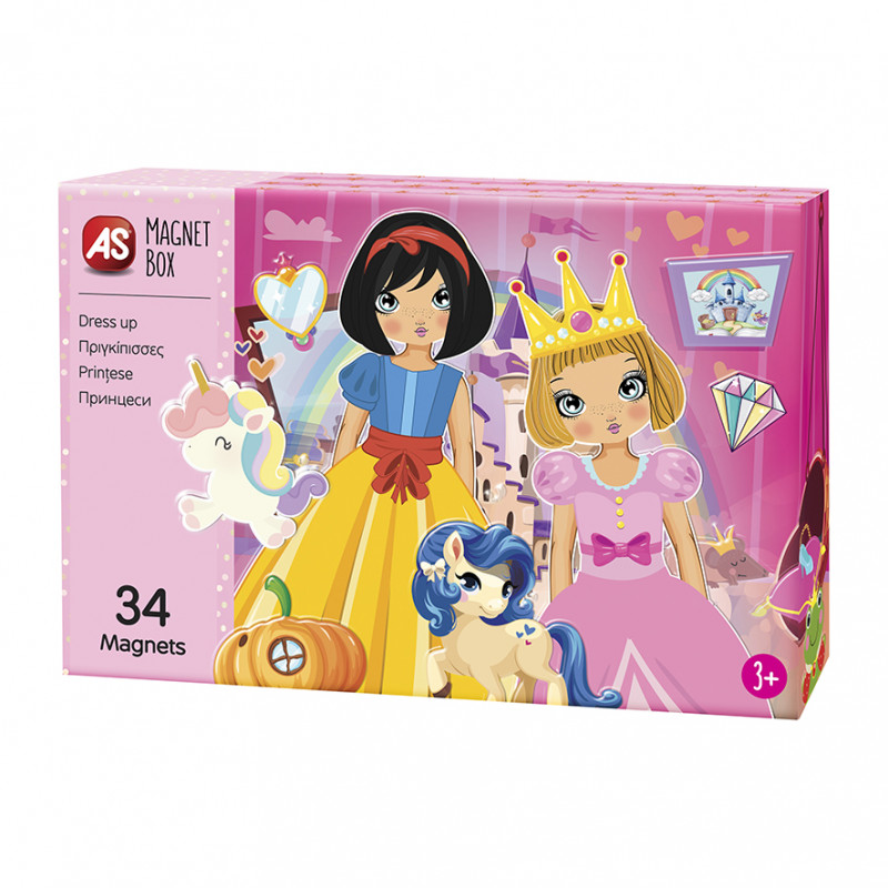 AS Magnet Box Πριγκίπισσες Dress Up Mix And Match 34 Εκπαιδευτικοί Χάρτινοι Μαγνήτες Για 3+ Χρονών(1029-64038)