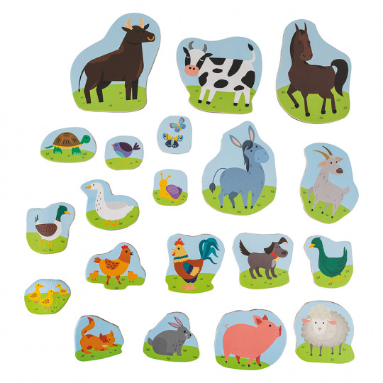 AS Magnet Box Farm Animals 20 Educational Wooden Magnets For Ages 2+(1029-64045)