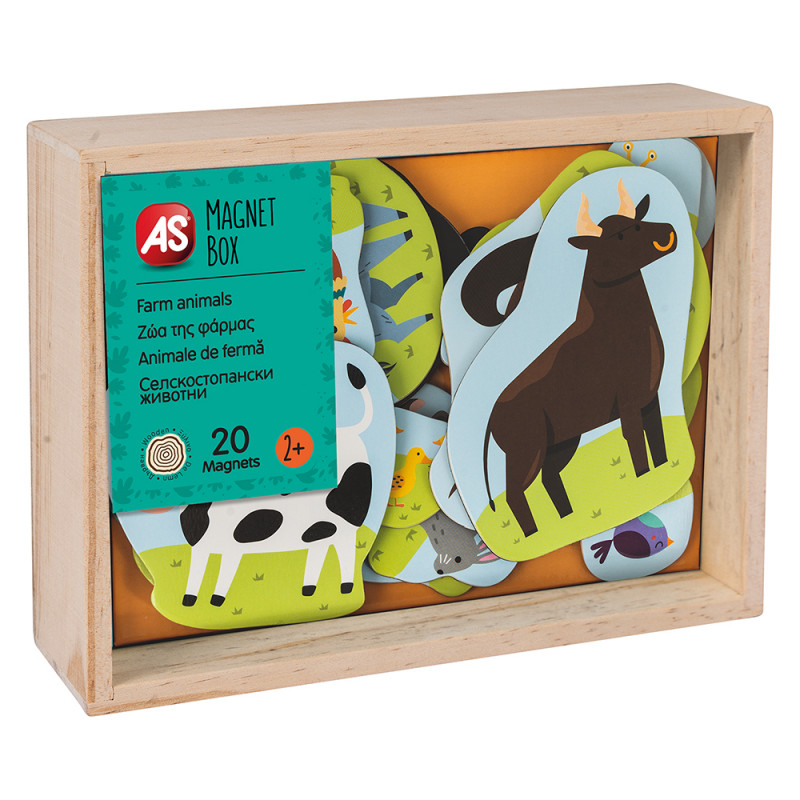 AS Magnet Box Farm Animals 20 Educational Wooden Magnets For Ages 2+(1029-64045)