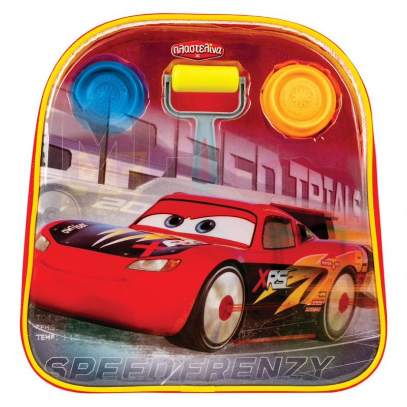 AS Πλαστελίνη Disney Cars Τσάντα Πλάτης Με 4 Βαζάκια - Καπάκια Καλουπάκια Και 5 Εργαλεία 200gr(1045-03587)