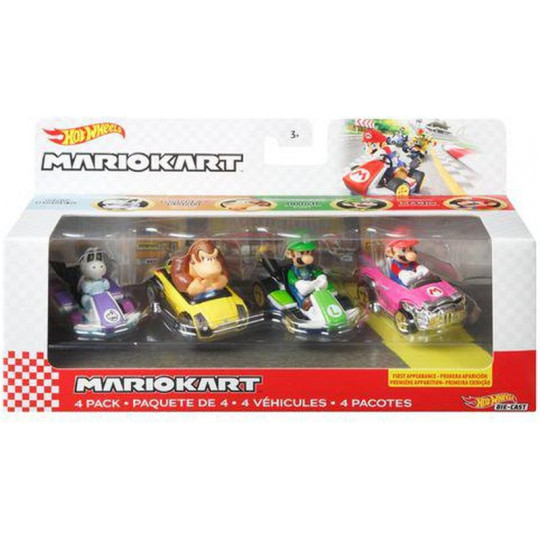 Hot Wheels Mario Kart Αυτοκινητάκια Σετ Των 4 (GWB36)