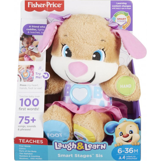 Fisher Price Laugh &amp; Learn Εκπαιδευτικό Ροζ Σκυλάκι Smart Stages (FPP82)