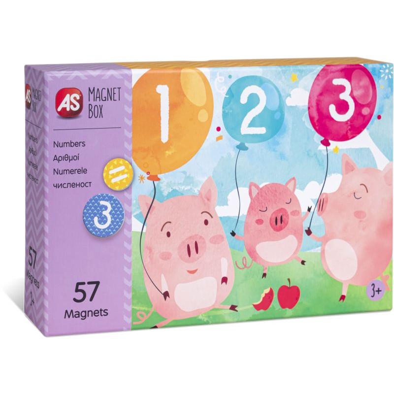 AS Magnet Box Numbers 57 Educational Paper Magnets For Ages 3+(1029-64034)