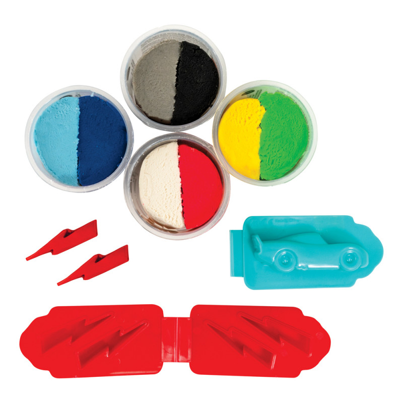 AS Dough Pot With 2 Dough Colors And 3D Cap Foldable Cutter 100gr For Ages 3+(1045-03542)