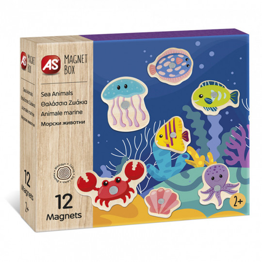 AS Magnet Box Sea Animals Bord Game With 12 Wooden Magnets For Ages 2+(1029-64041)