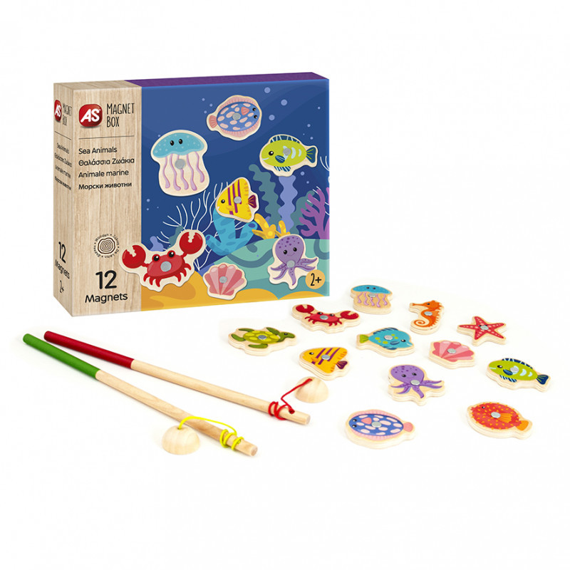 AS Magnet Box Sea Animals Bord Game With 12 Wooden Magnets For Ages 2+(1029-64041)