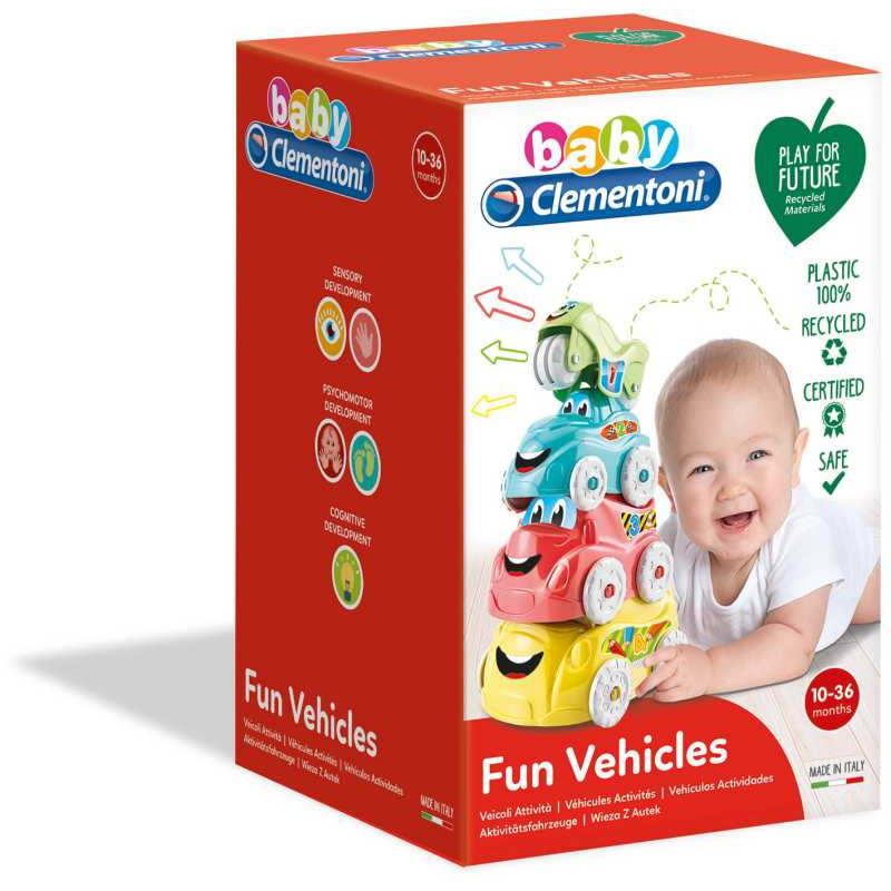 Baby Clementoni Play For Future Baby Toddler Toy Fun Vehicles For 10-36 Months(1000-17111)