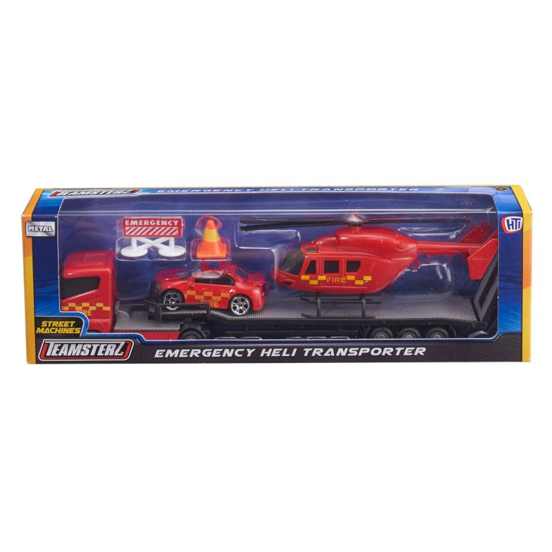 Teamsterz Emergency Heli Transporter Set with Die-Cast Vehicles For Ages 3+(7535-73618)