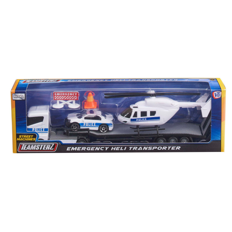 Teamsterz Emergency Heli Transporter Set with Die-Cast Vehicles For Ages 3+(7535-73618)