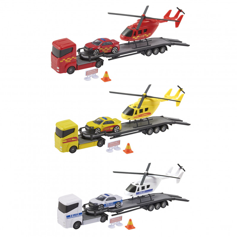 Teamsterz Emergency Heli Transporter Set with Die-Cast Vehicles For Ages 3+(7535-73618)