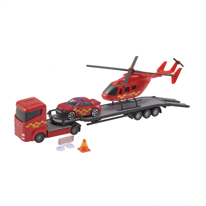 Teamsterz Emergency Heli Transporter Set with Die-Cast Vehicles For Ages 3+(7535-73618)