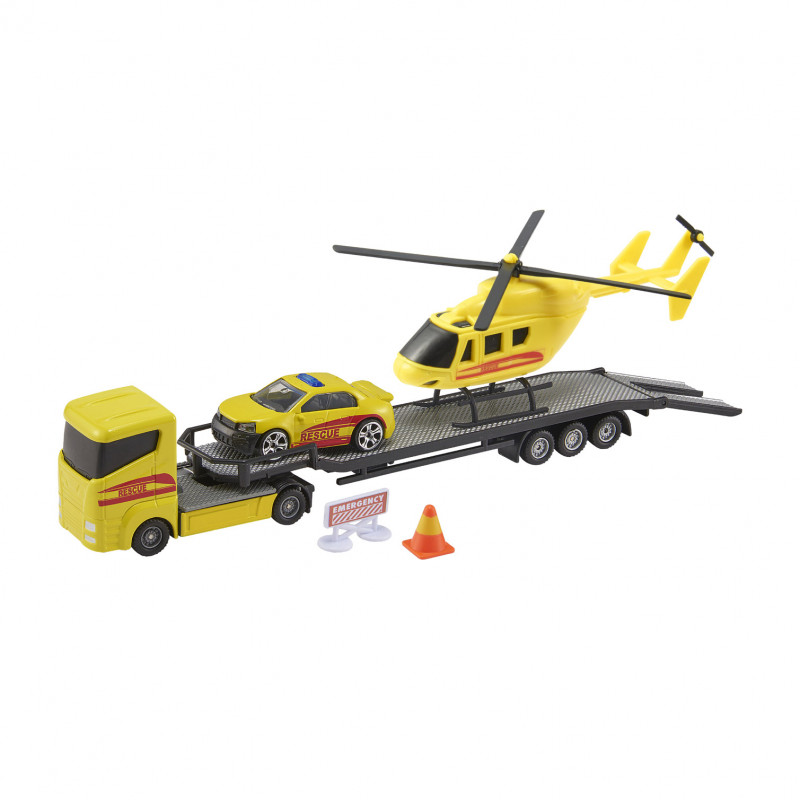 Teamsterz Emergency Heli Transporter Set with Die-Cast Vehicles For Ages 3+(7535-73618)