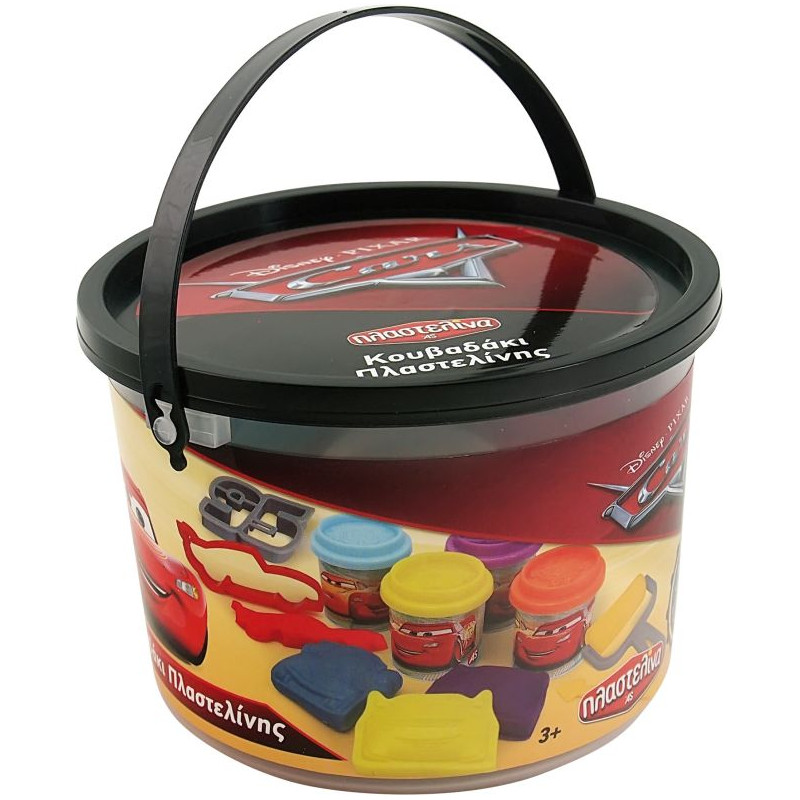 AS Dough Bucket With 4 Pots - 3D Caps And 8 Tools 200gr For Ages 3+(1045-03550)