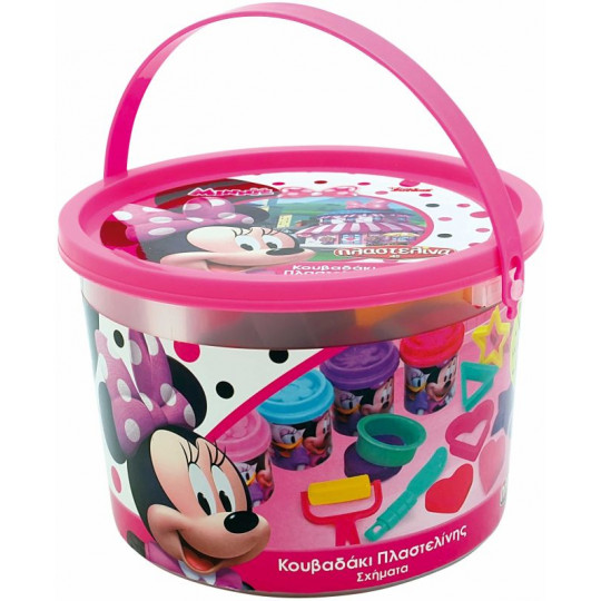 AS Dough Bucket With 4 Pots - 3D Caps And 8 Tools 200gr For Ages 3+(1045-03571)