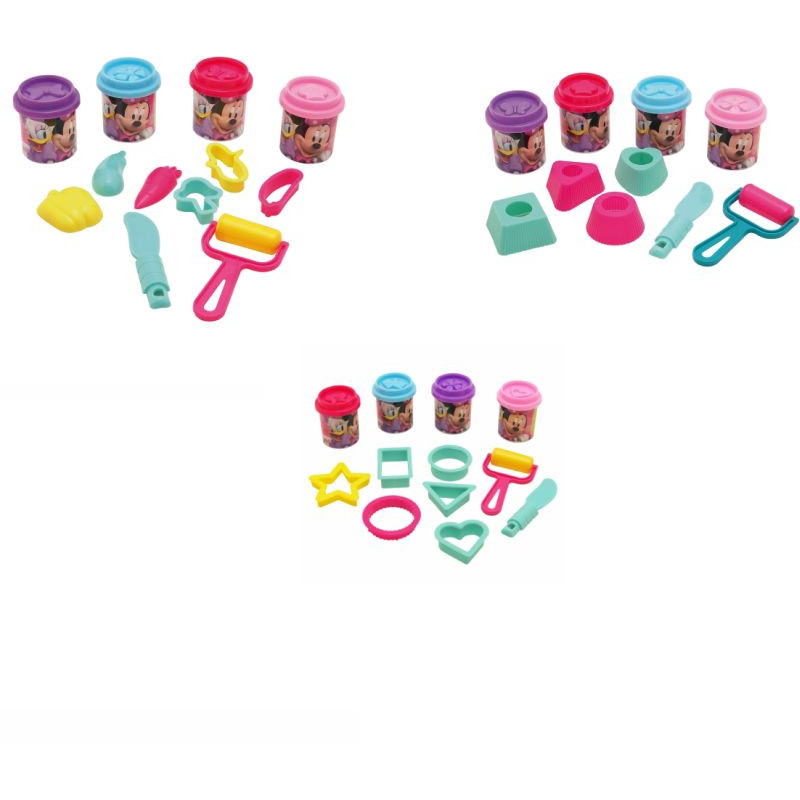 AS Dough Bucket With 4 Pots - 3D Caps And 8 Tools 200gr For Ages 3+(1045-03571)