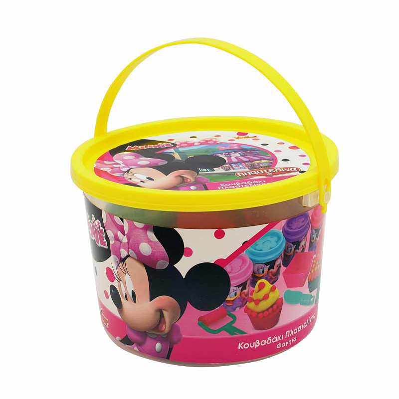 AS Dough Bucket With 4 Pots - 3D Caps And 8 Tools 200gr For Ages 3+(1045-03571)