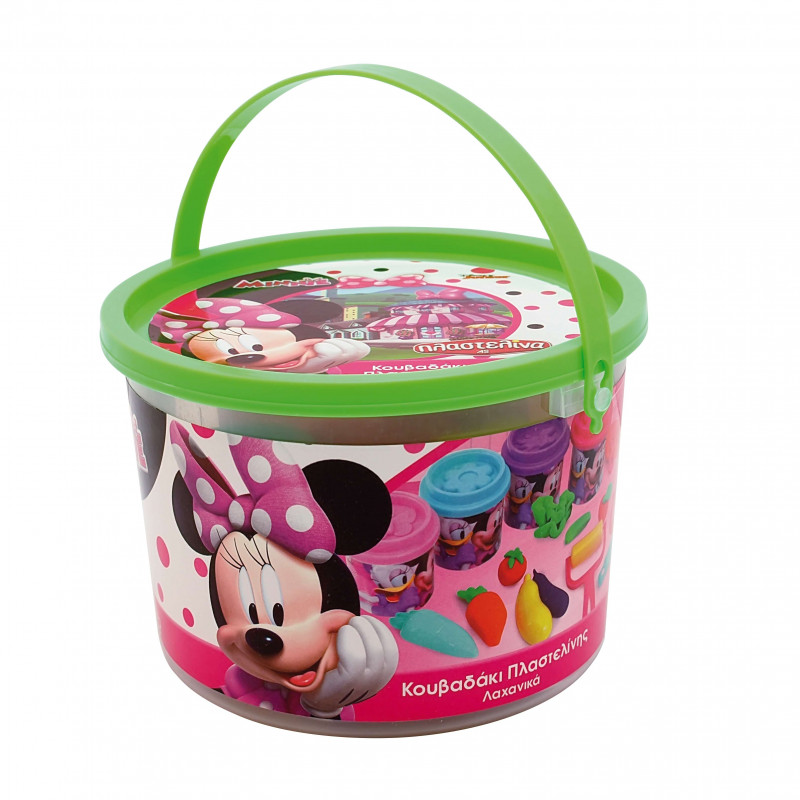 AS Dough Bucket With 4 Pots - 3D Caps And 8 Tools 200gr For Ages 3+(1045-03571)