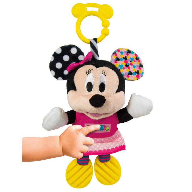 Baby Clementoni Disney Baby Βρεφικό Παιχνίδι Minnie Χνουδωτό-Κουδουνίστρα Για 6+ Μηνών(1000-17164)