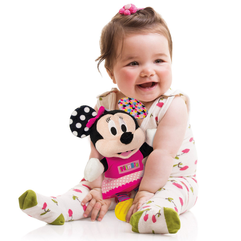 Baby Clementoni Disney Baby Βρεφικό Παιχνίδι Minnie Χνουδωτό-Κουδουνίστρα Για 6+ Μηνών(1000-17164)