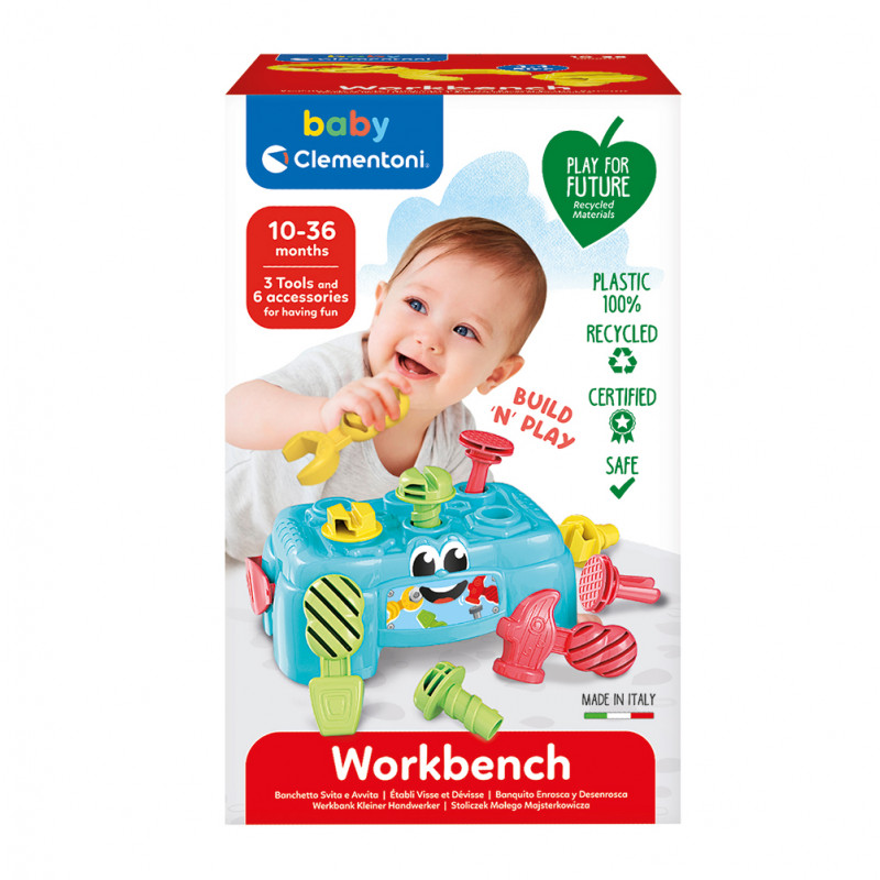 Baby Clementoni Play For Future Baby Toddler Toy Workbench For 10-36 Months(1000-17042)