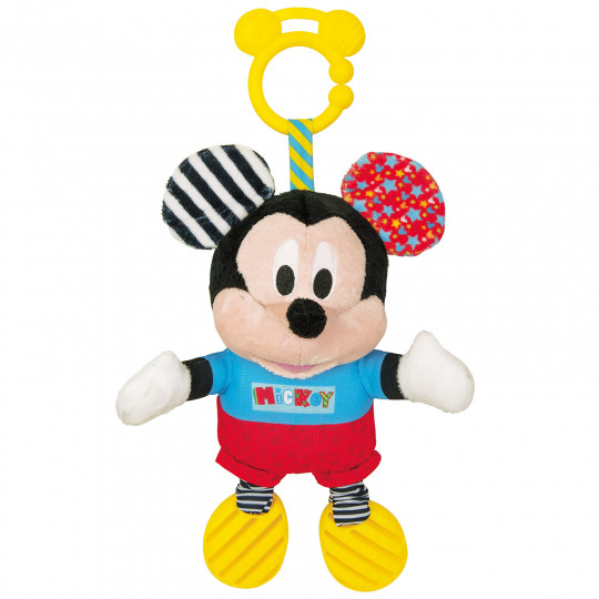 Baby Clementoni Disney Baby Βρεφικό Παιχνίδι Mickey Χνουδωτό-Κουδουνίστρα Για 6+ Μηνών(1000-17165)